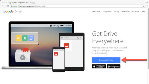 google drive for mac finder